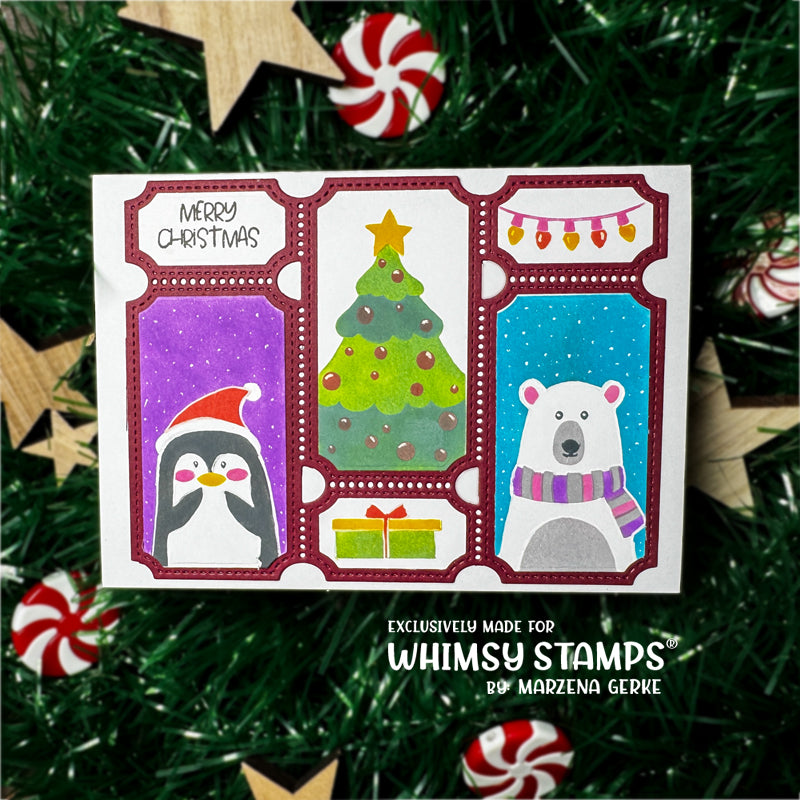 *NEW Terrific Tickets Christmas Layering Stencil - Whimsy Stamps