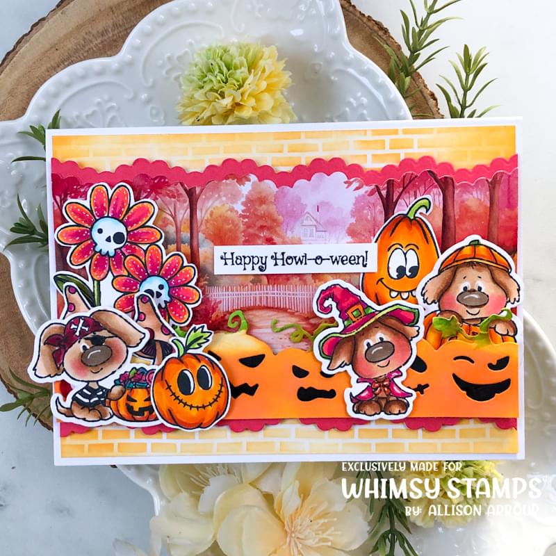 Doggies Halloween Outlines Die Set - Whimsy Stamps