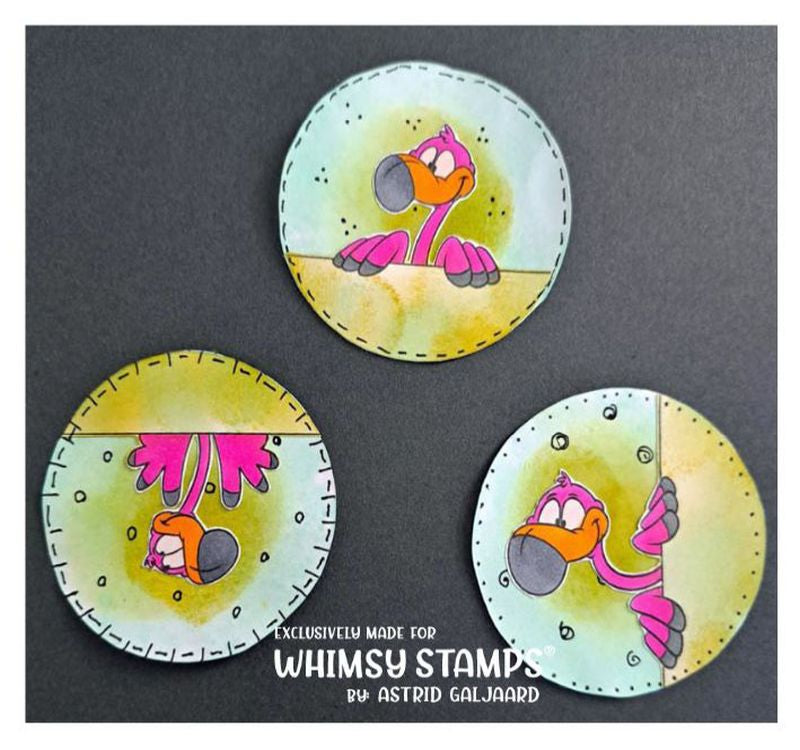 Funny Flamingos - Digital Stamp - Whimsy Stamps