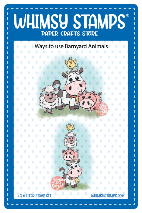 **NEW Barnyard Animals Clear Stamps - Whimsy Stamps