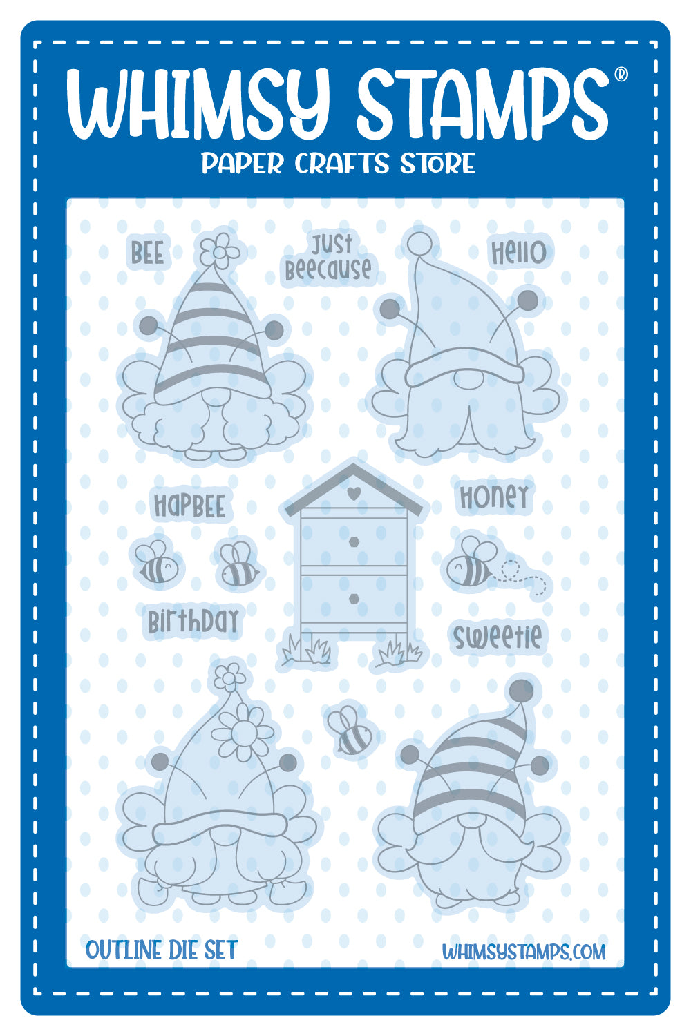 **NEW Bee Gnomies Outline Die Set - Whimsy Stamps