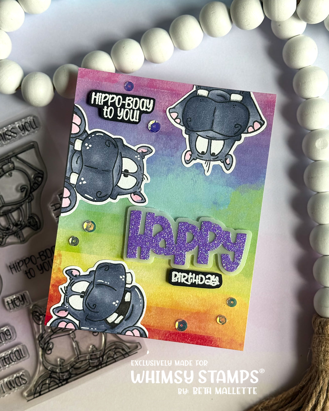 Happy Hippos Outline Die Set - Whimsy Stamps