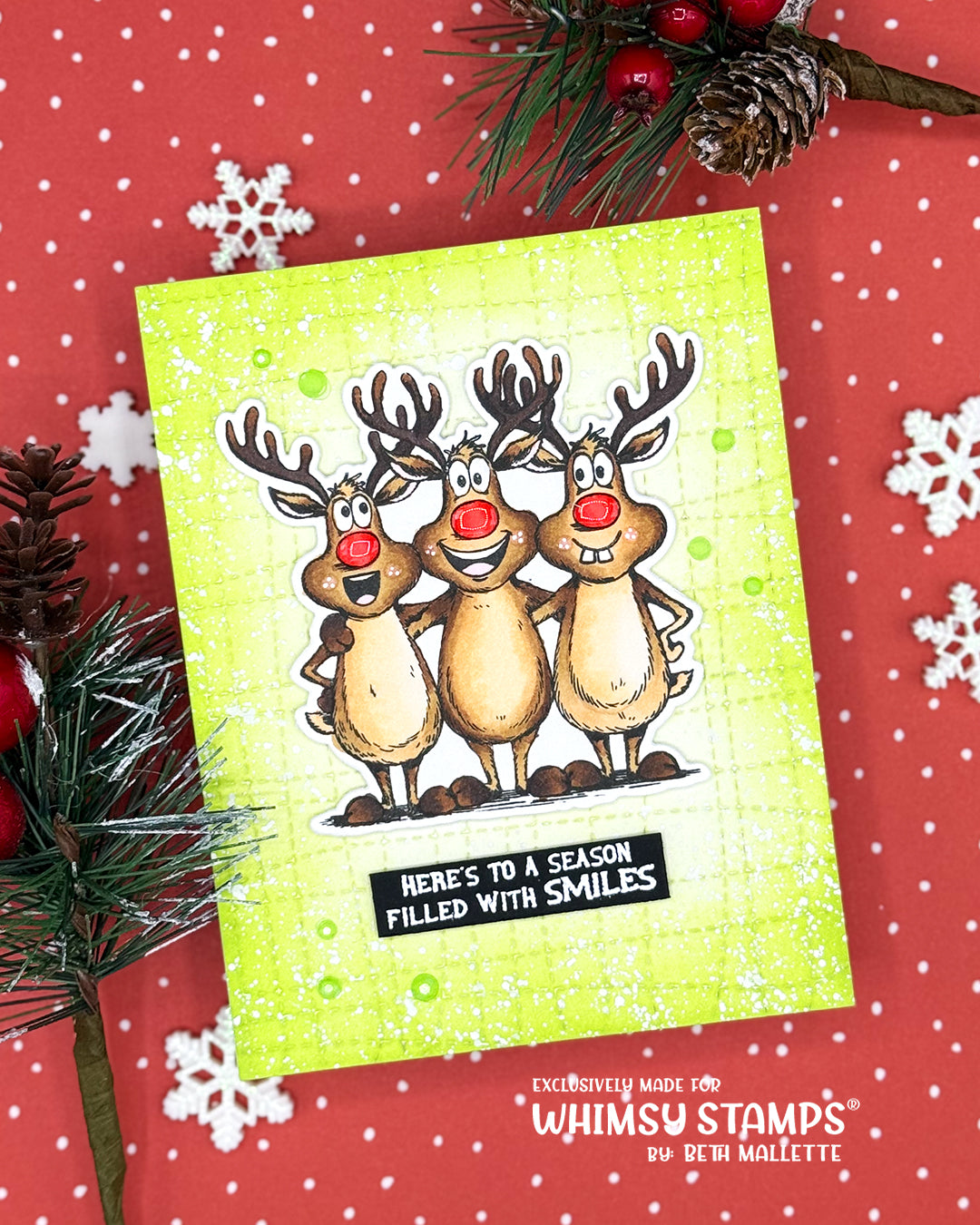 Reindeer Smiles Clear Stamps - Whimsy Stamps
