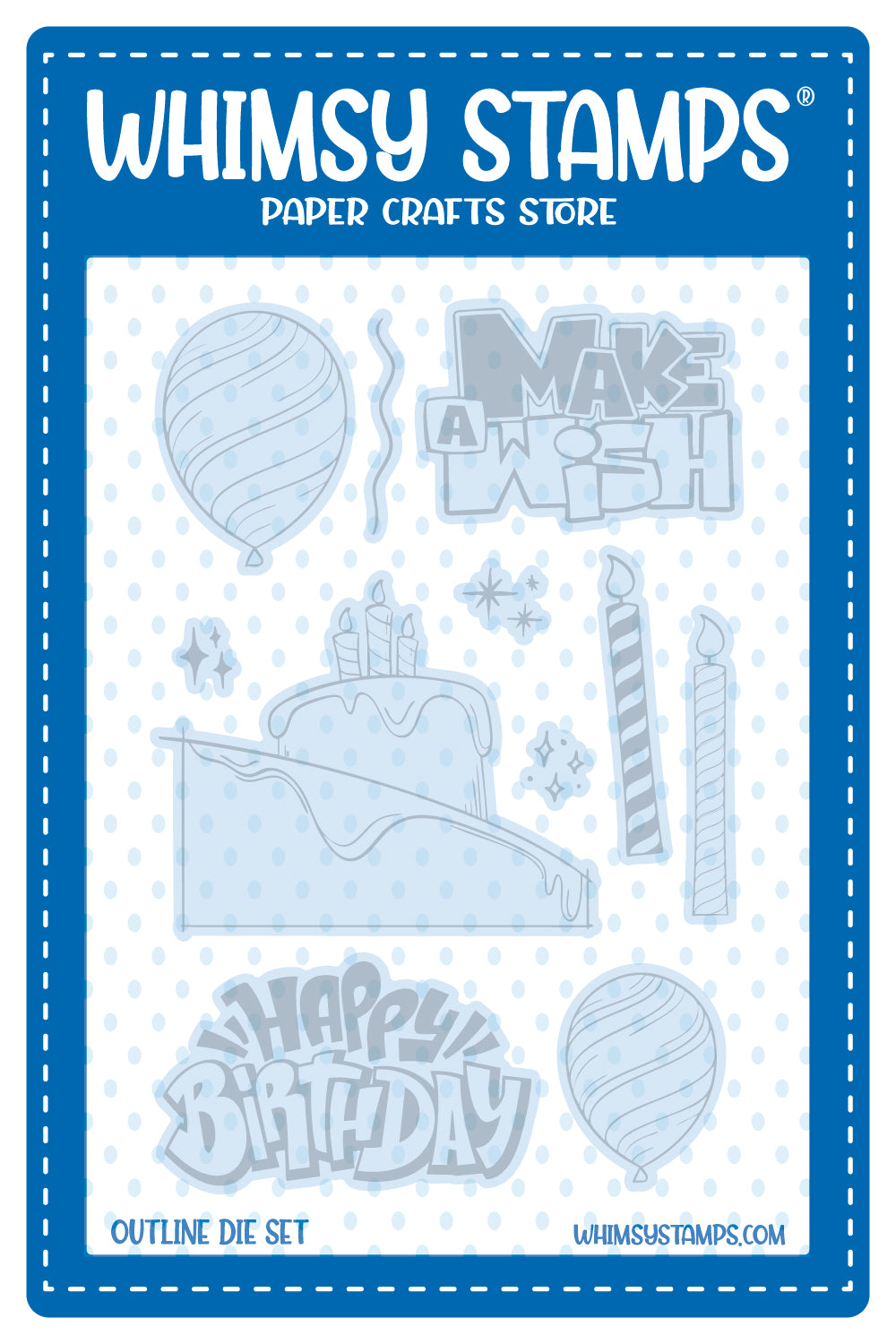 Birthday Sketch Outline Die Set - Cutting Dies - Whimsy Stamps