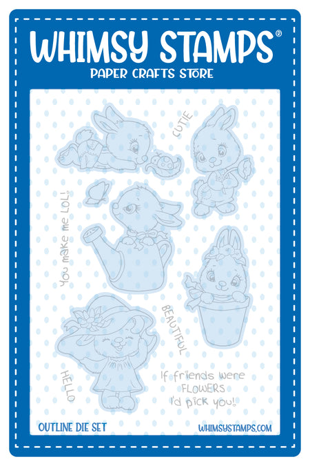 **NEW Bunnies in the Garden Outlines Die Set - Whimsy Stamps