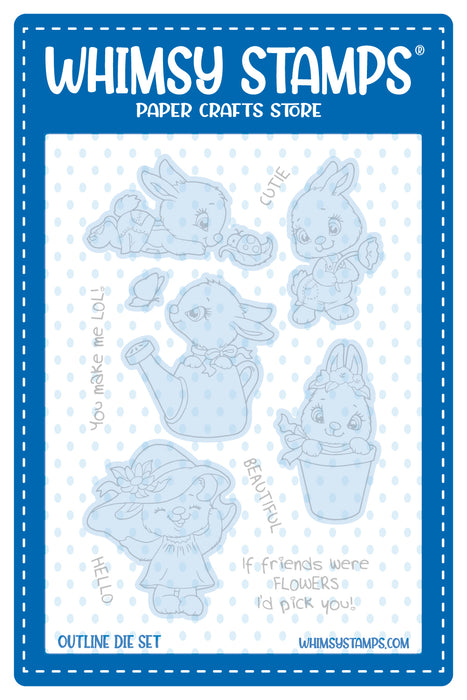 **NEW Bunnies in the Garden Outlines Die Set - Whimsy Stamps