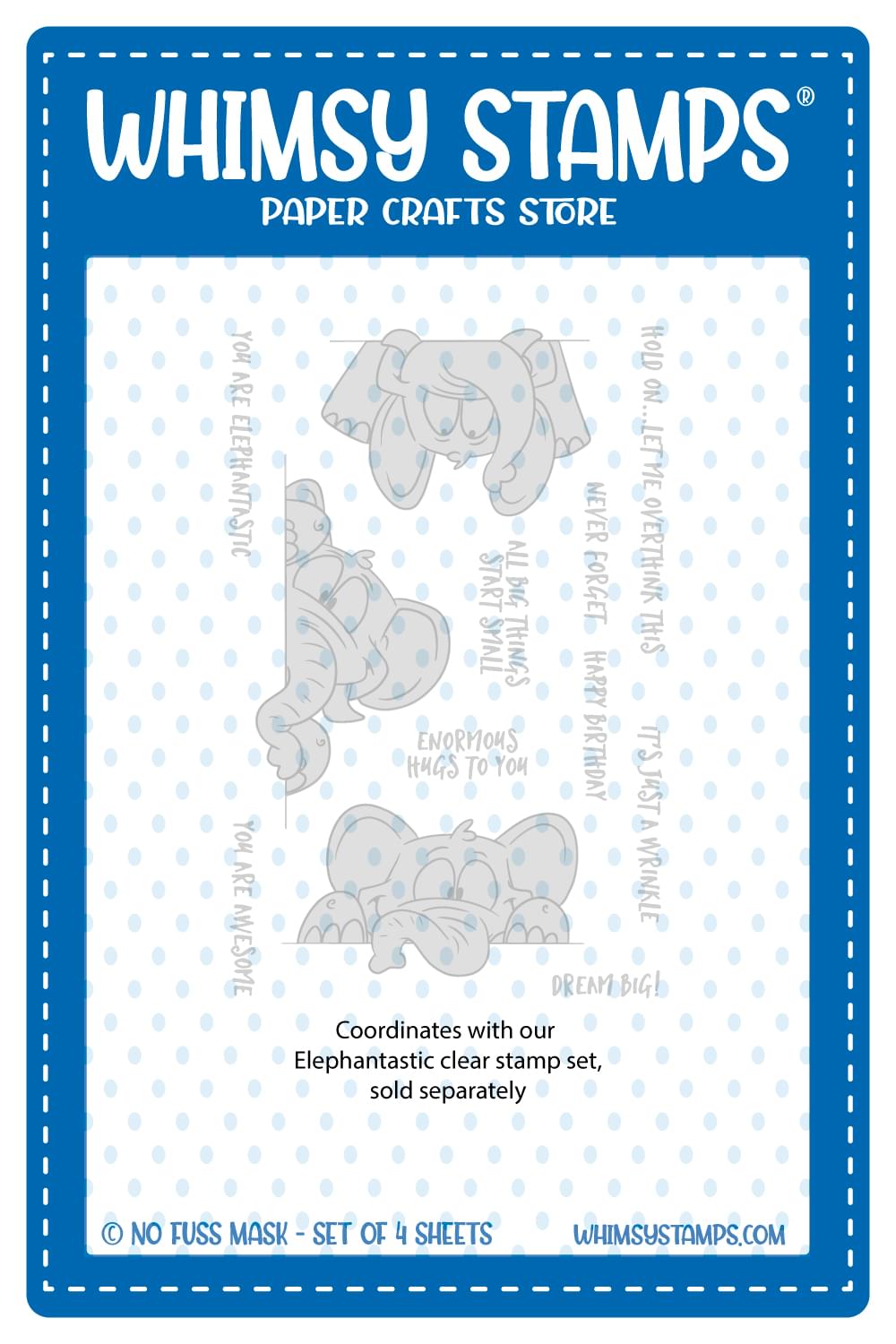 Elephantastic - NoFuss Masks - Whimsy Stamps