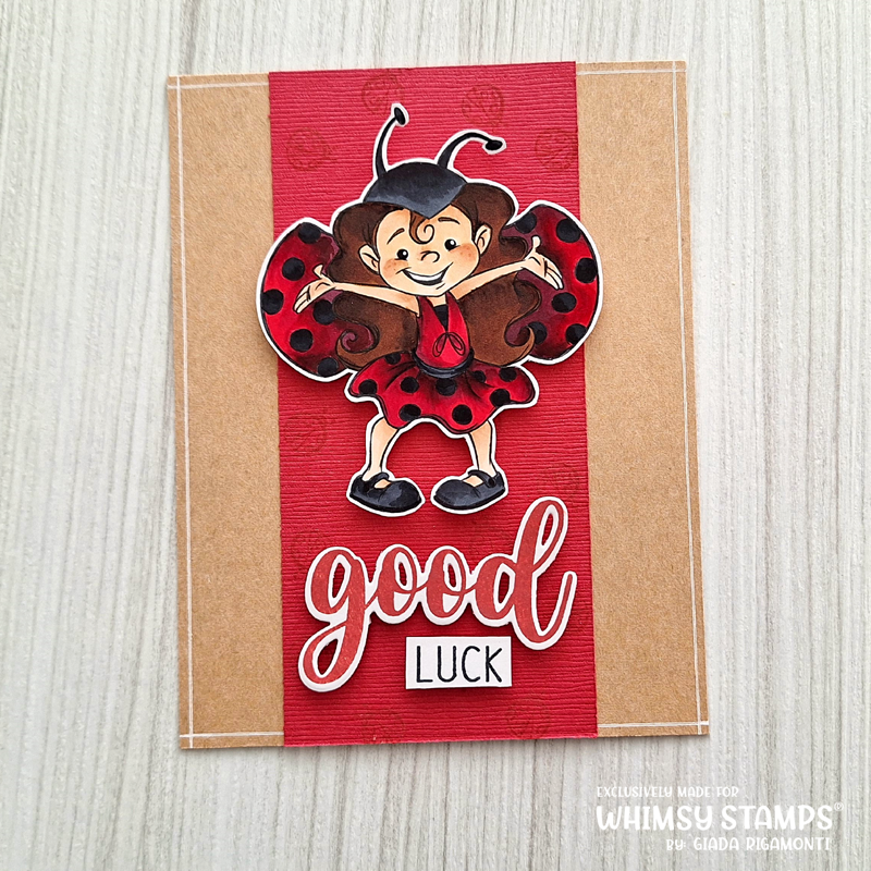 Lady Bug Girl - Digital Stamp - Whimsy Stamps