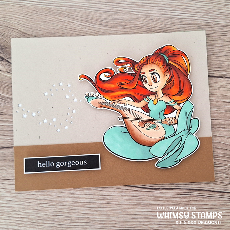 Musician Mermaid - Digital Stamp - Whimsy Stamps