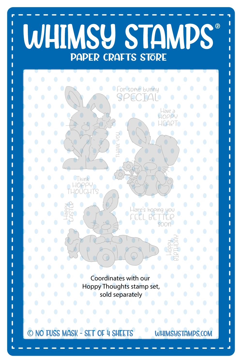**NEW Hoppy Thoughts - NoFuss Masks - Whimsy Stamps