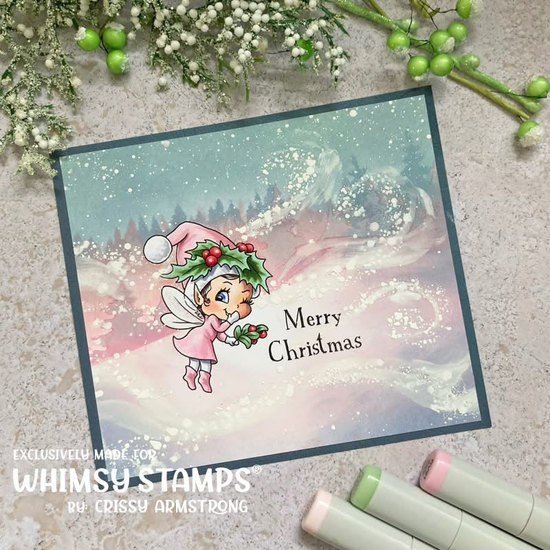 *NEW Christmas Greetings Fairies Clear Stamps - Whimsy Stamps