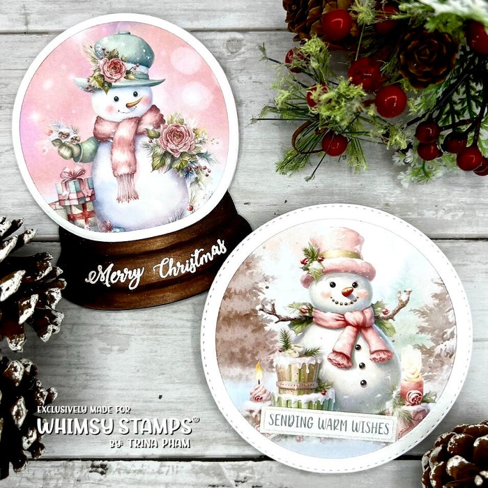 Quick Card Fronts - A2 Snowball Friends - Whimsy Stamps