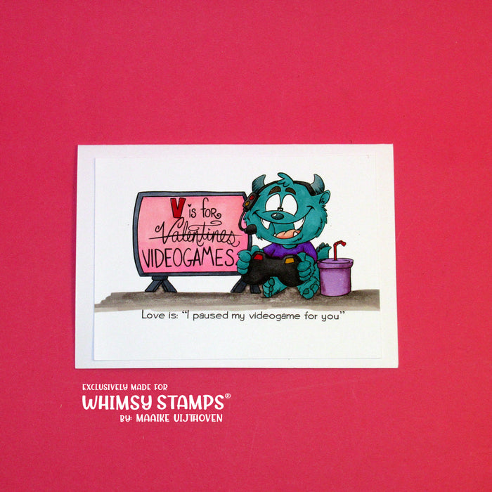 Gaming Monster - Digital Stamp - Whimsy Stamps