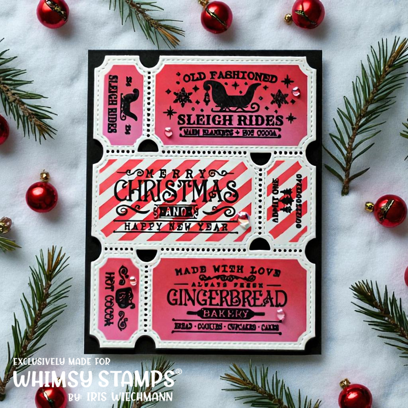 Terrific Tickets Shadows and Patterns Layering Stencil - Whimsy Stamps