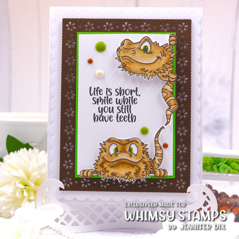 Bearded Dragon Smiles Clear Stamps - Whimsy Stamps
