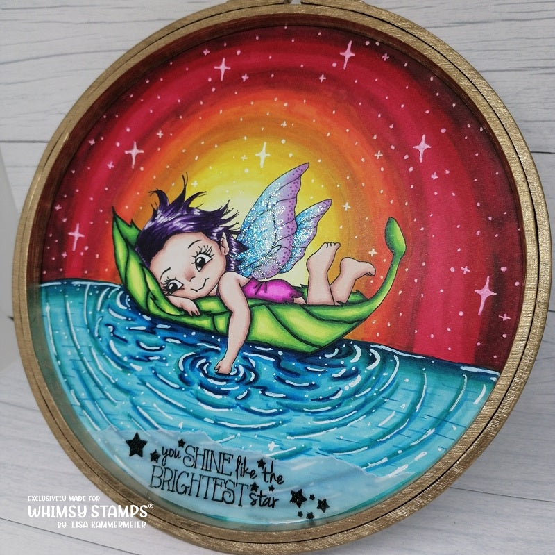 Fairy Leaf Boat - Digital Stamp - Whimsy Stamps