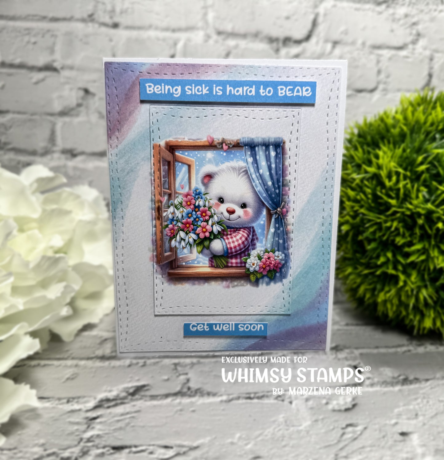 Quick Card Fronts - Take Care Bear - Whimsy Stamps