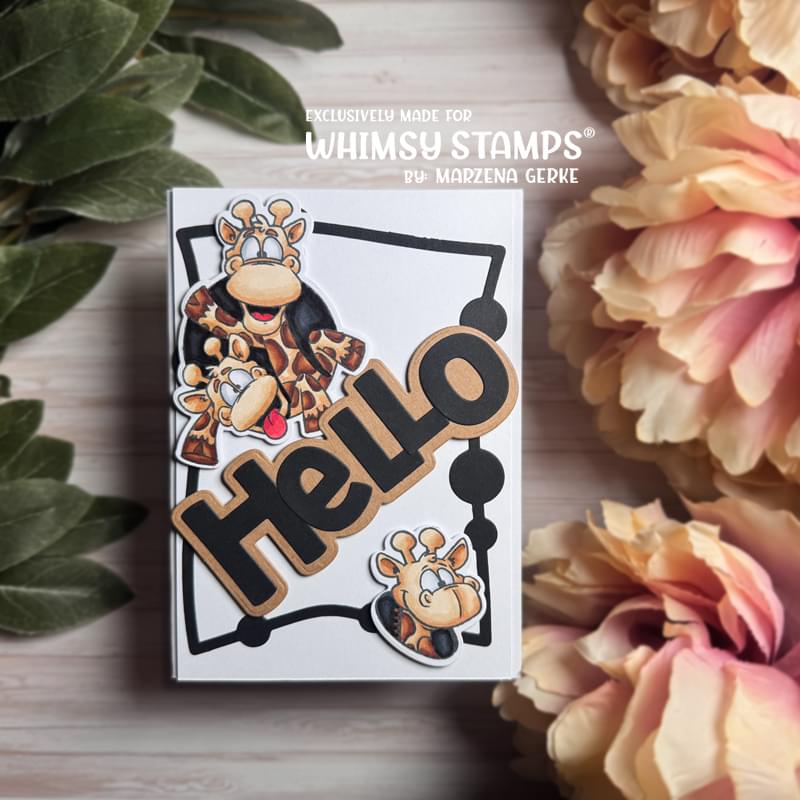 Giraffes, Oh Hello Outline Die Set - Whimsy Stamps