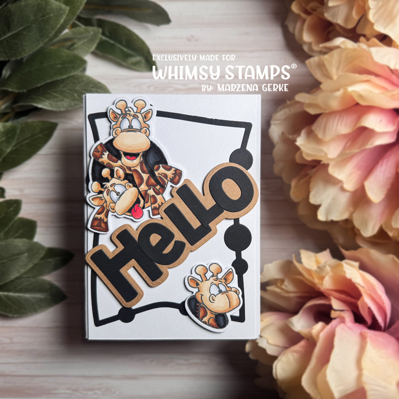 Giraffes, Oh Hello Outline Die Set - Whimsy Stamps