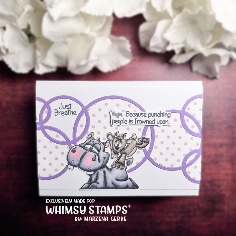 Hippo Yoga Clear Stamps - Whimsy Stamps