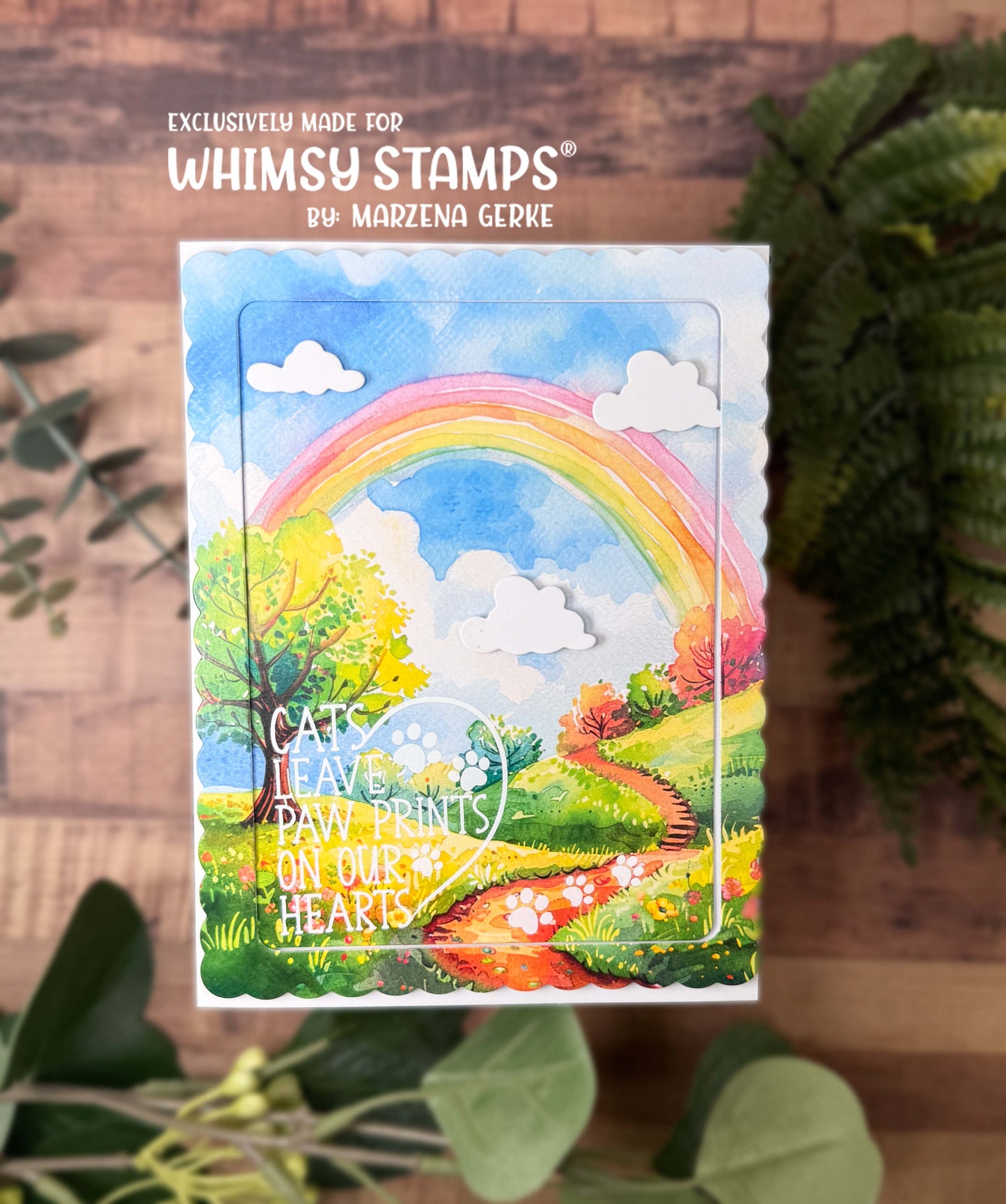 Rainbow Bridge Cat Rub-Ons - Whimsy Stamps