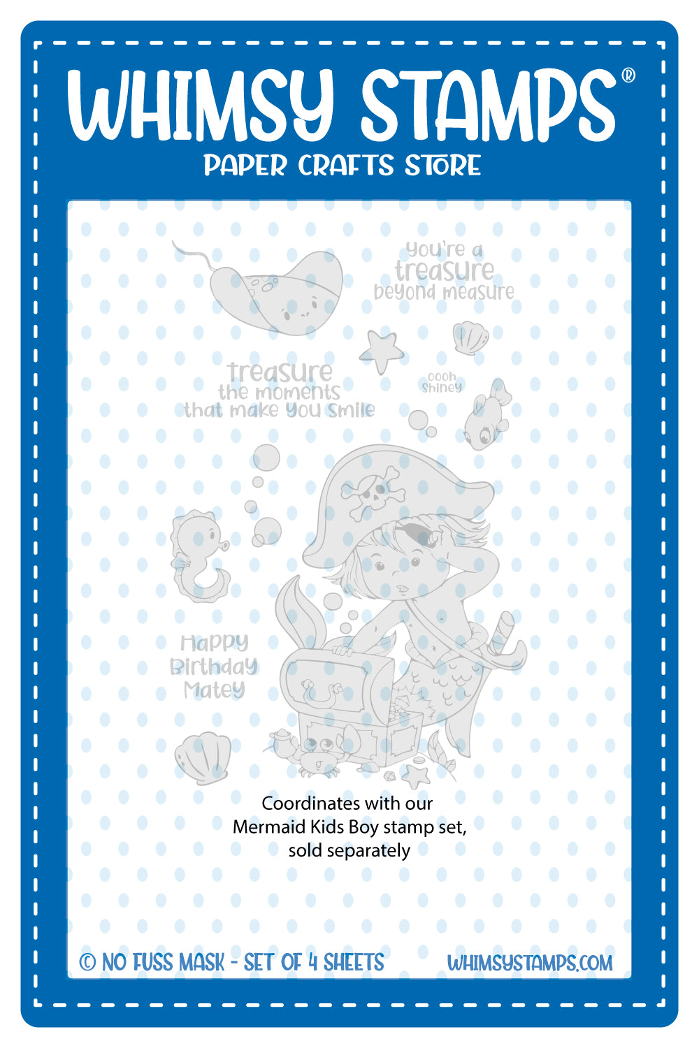 **NEW Mermaid Kids Boy - NoFuss Masks - Whimsy Stamps