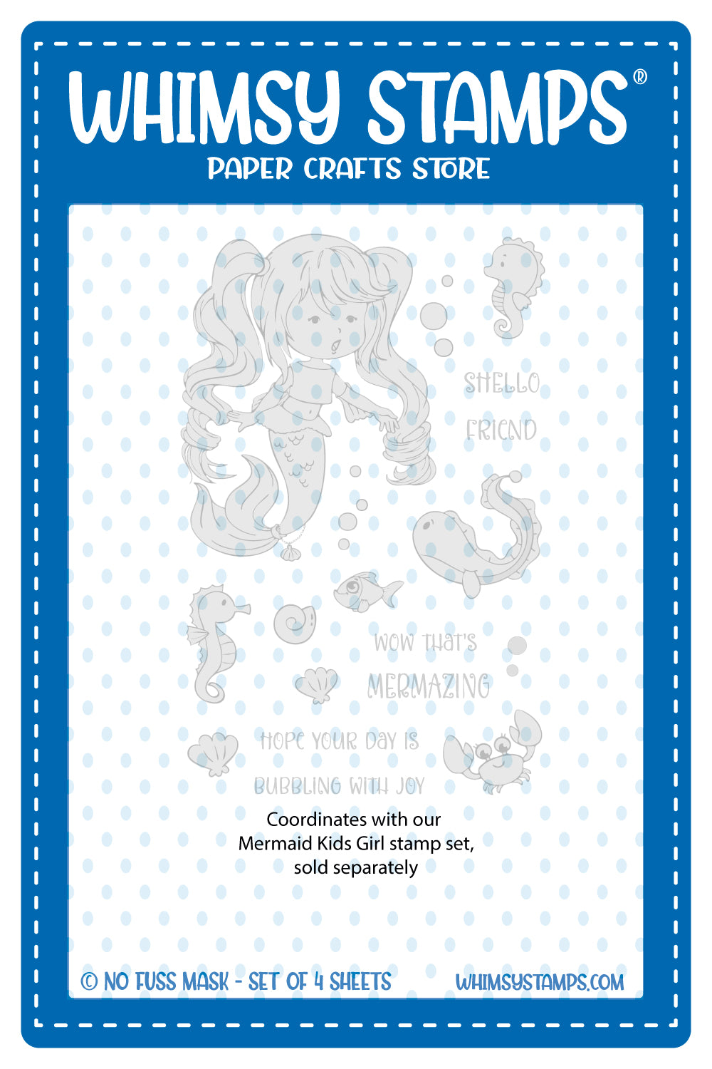 **NEW Mermaid Kids Girl - NoFuss Masks - Whimsy Stamps