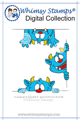 Monster Smiles - Digital Stamp - Whimsy Stamps