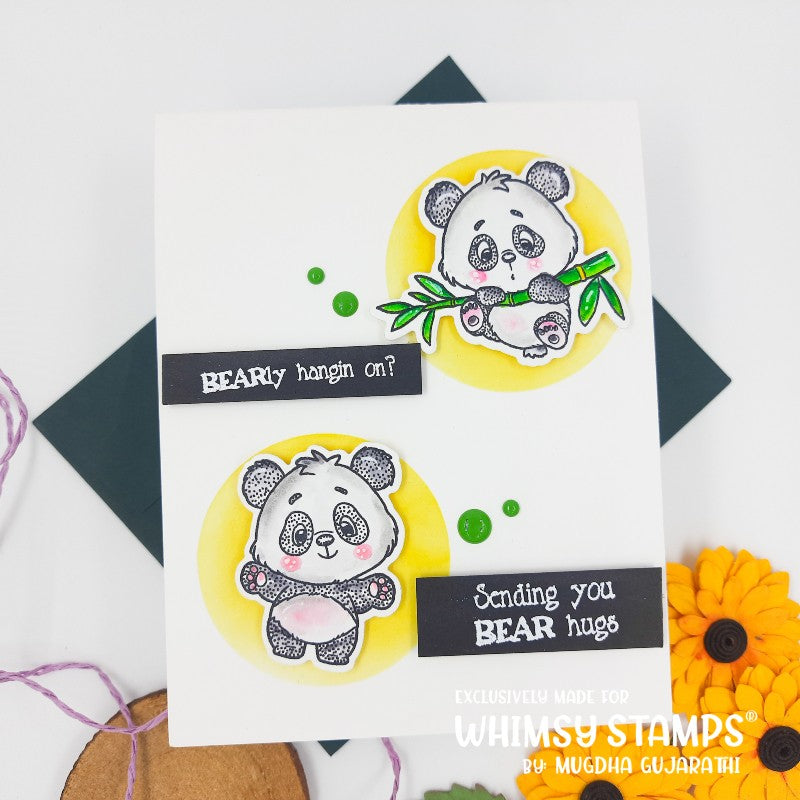 Panda Get Well Clear Stamps - Whimsy Stamps