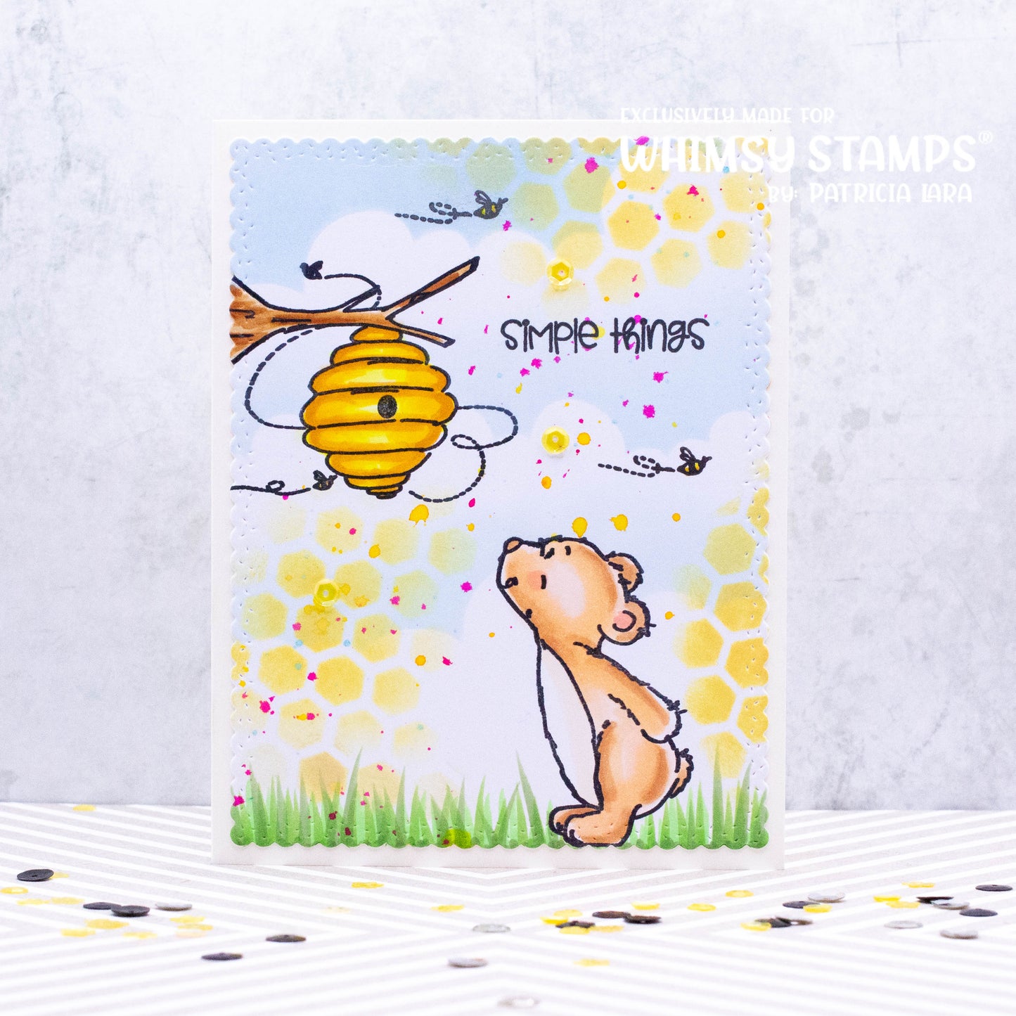 Hello Bear Clear Stamps - Whimsy Stamps