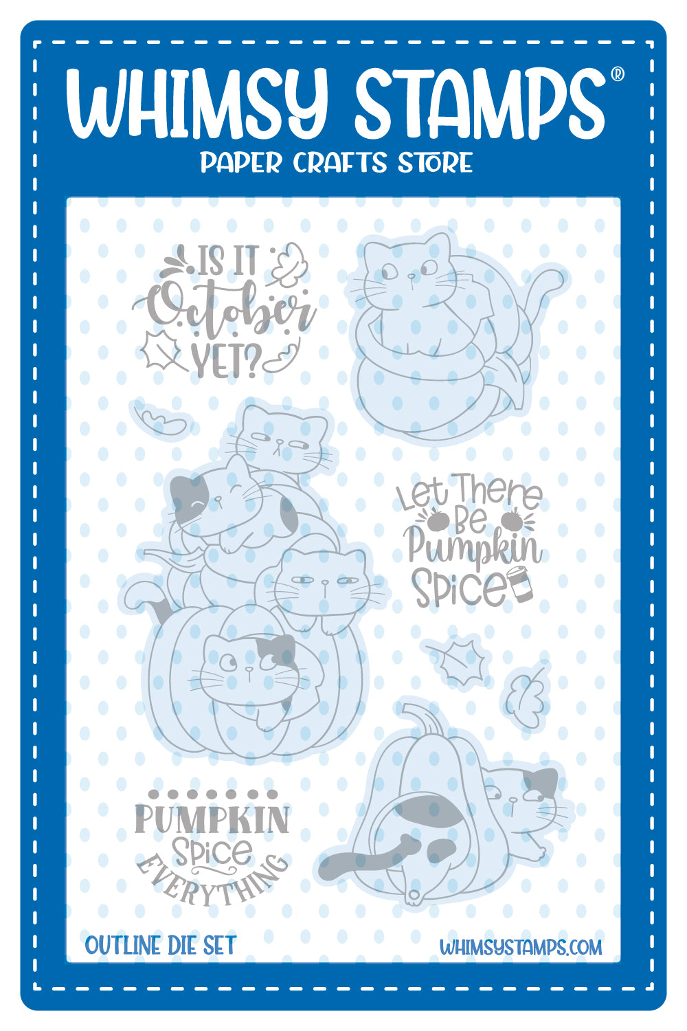 Pumpkin Kitties Outlines Die Set - Whimsy Stamps