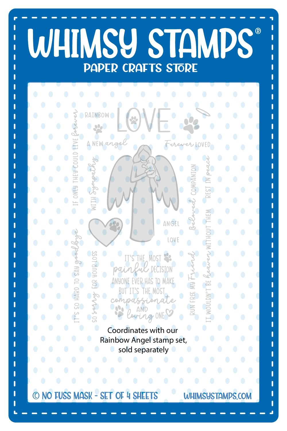 Rainbow Angel - NoFuss Masks - Whimsy Stamps