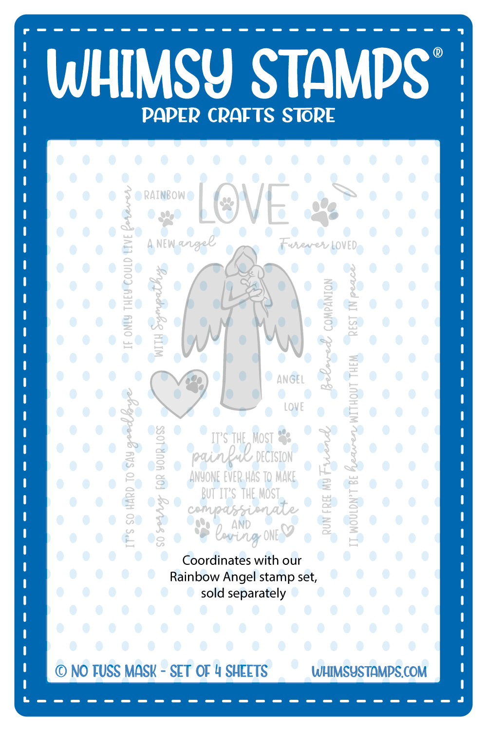 Rainbow Angel - NoFuss Masks - Whimsy Stamps