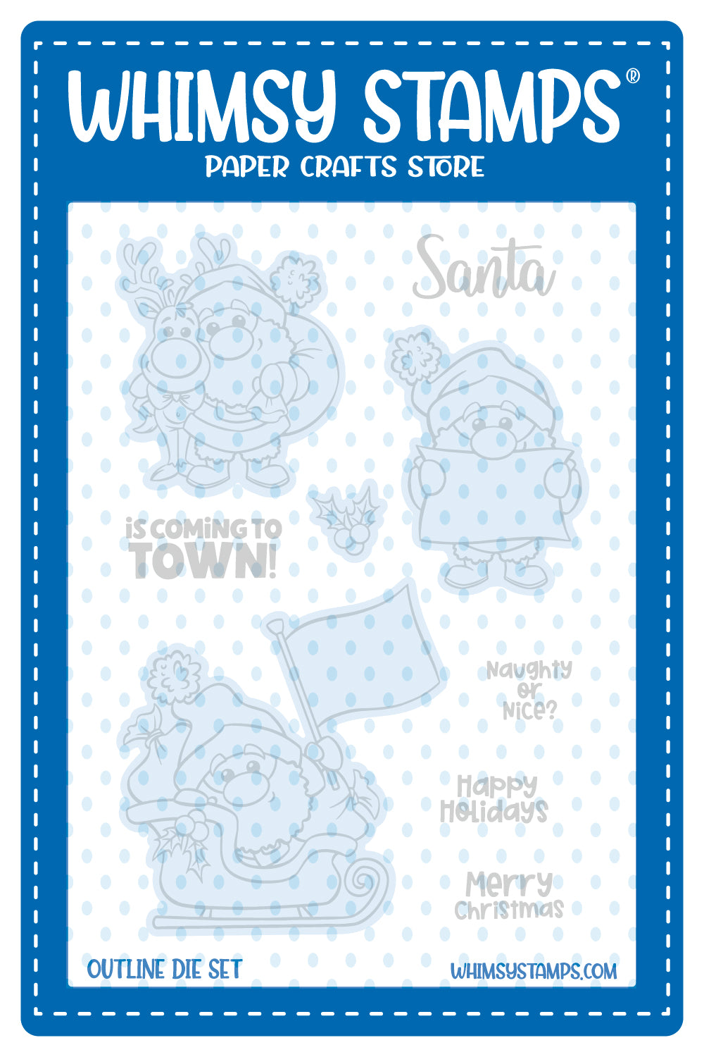 *NEW Santa Comes to Town Outline Die Set - Whimsy Stamps