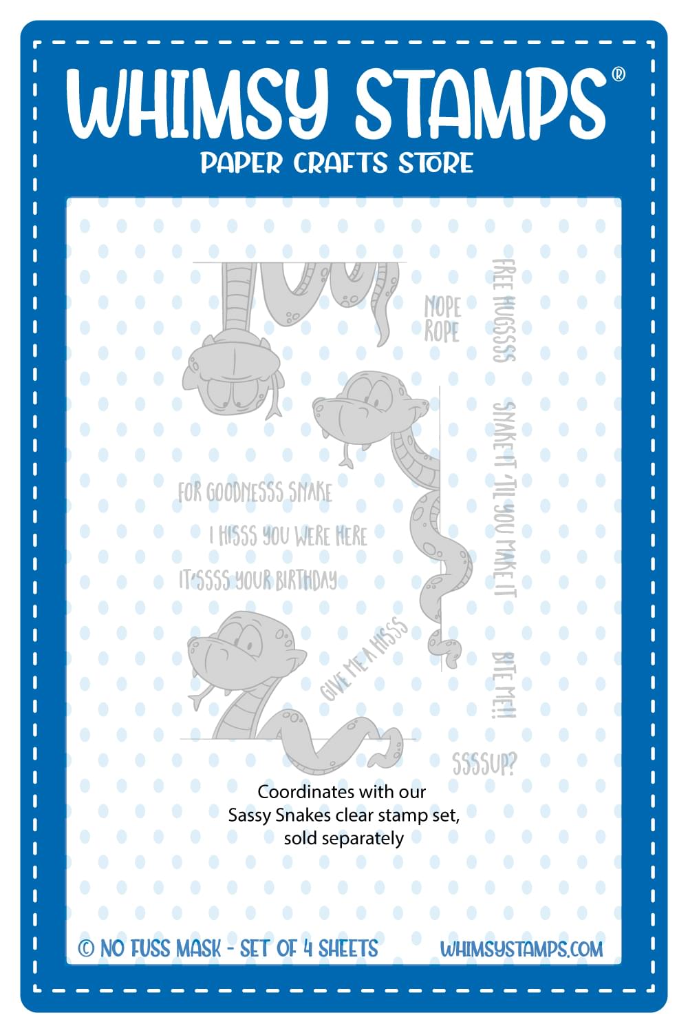 Sassy Snakes - NoFuss Masks - Whimsy Stamps