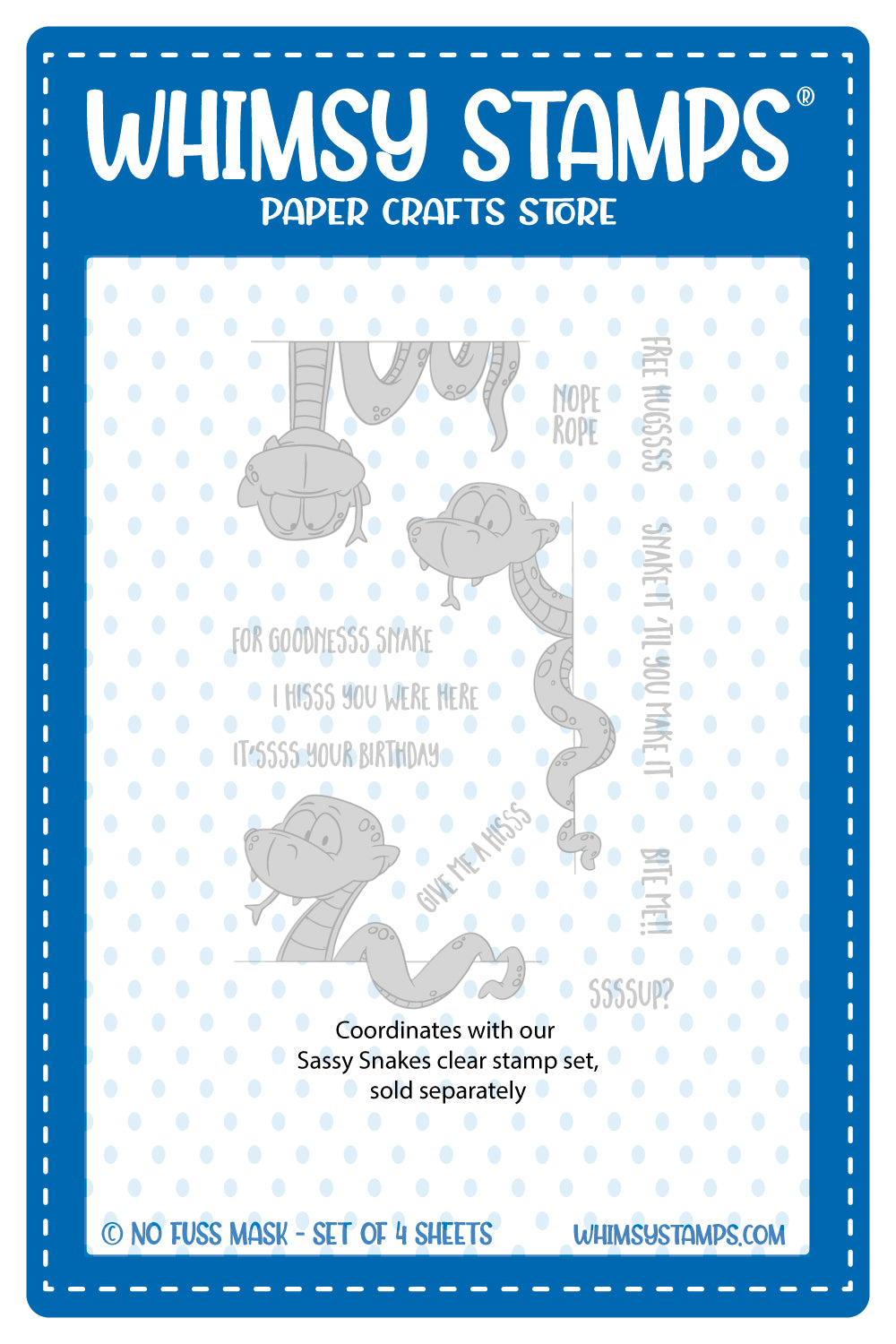 Sassy Snakes - NoFuss Masks - Whimsy Stamps