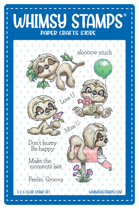 **NEW Sloth Moments Clear Stamps - Whimsy Stamps