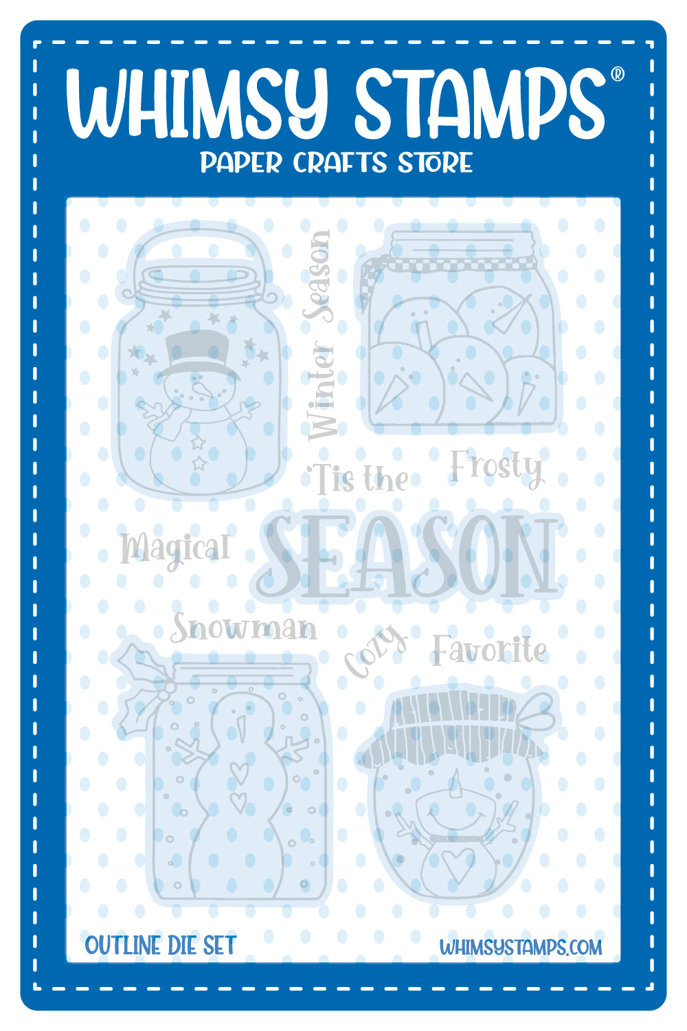 *NEW Snowman Jars Outlines Die Set - Whimsy Stamps