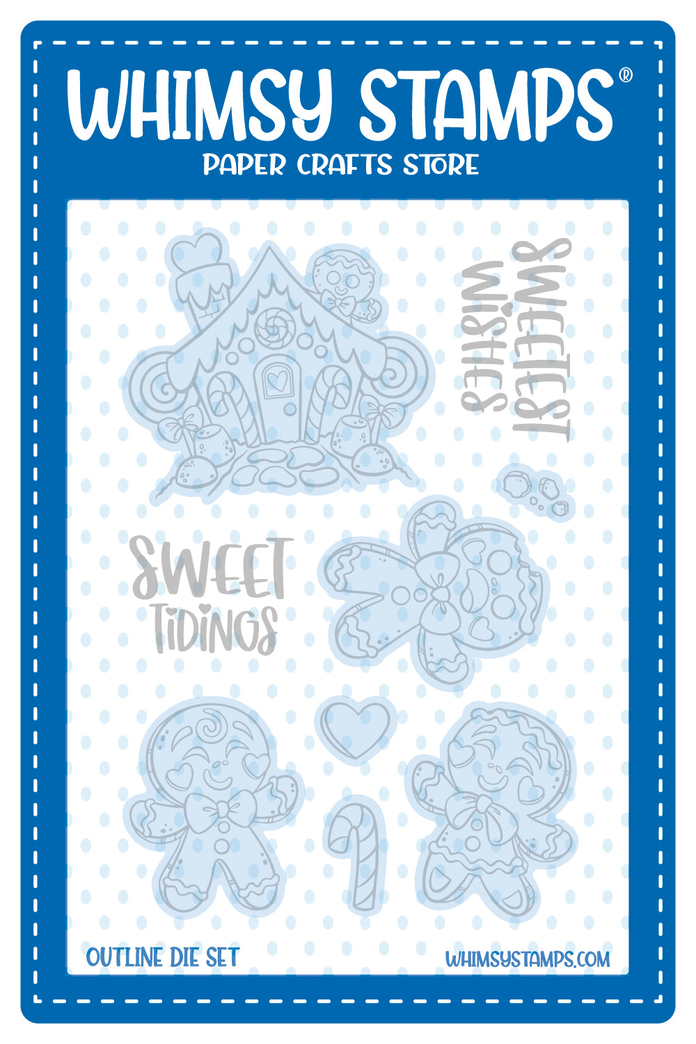 Sweet Gingerbread Couple Outlines Die Set - Whimsy Stamps