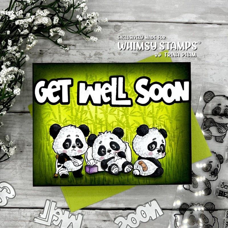 Panda Get Well - NoFuss Masks - Whimsy Stamps