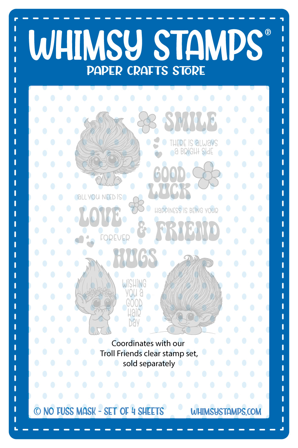 Troll Friends - NoFuss Masks - Whimsy Stamps