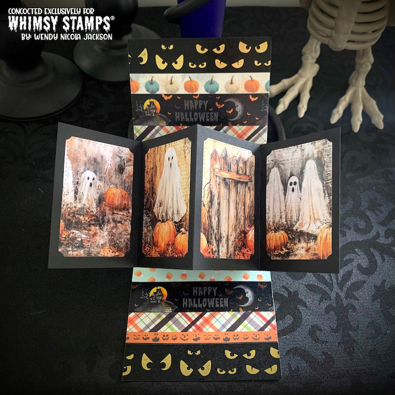 Quick Card Fronts - Grunge Ghosts - Whimsy Stamps