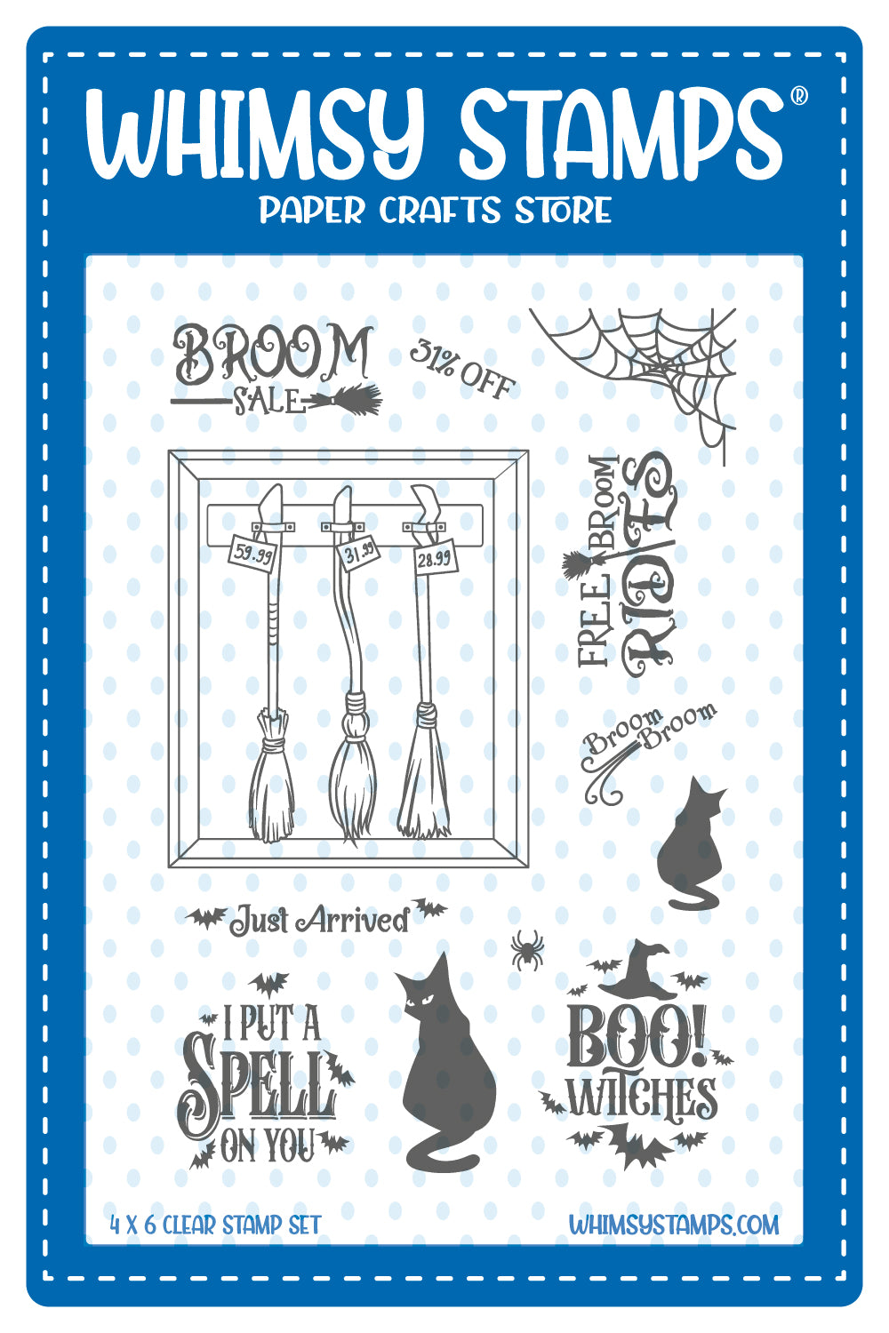 Witch Broom Sale Clear Stamps – Whimsy Stamps
