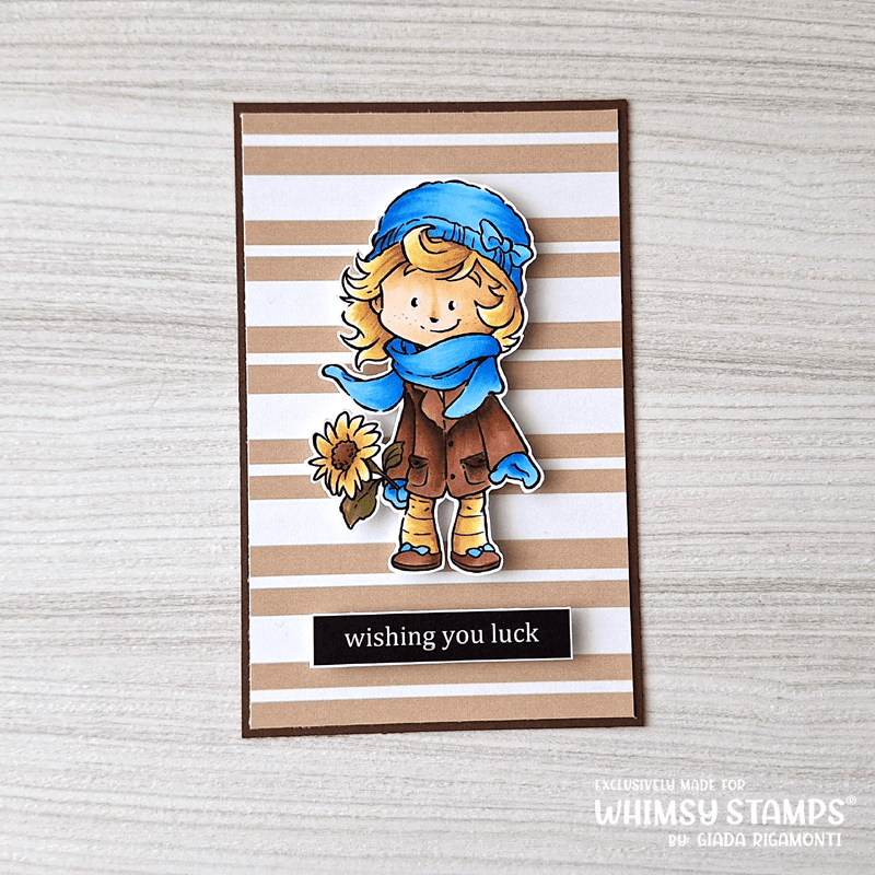 Cinnamon with Sunflower - Digital Stamp - Whimsy Stamps