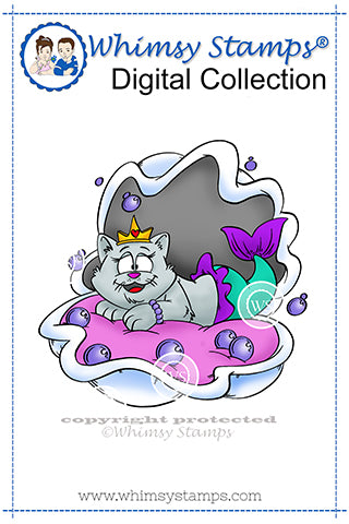 PurrMaid Shell - Digital Stamp - Whimsy Stamps