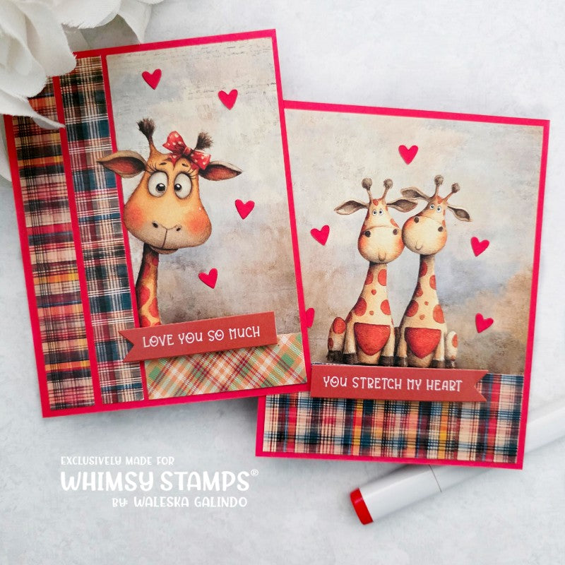 Quick Card Fronts - Heartfelt Giraffes 1 - Whimsy Stamps