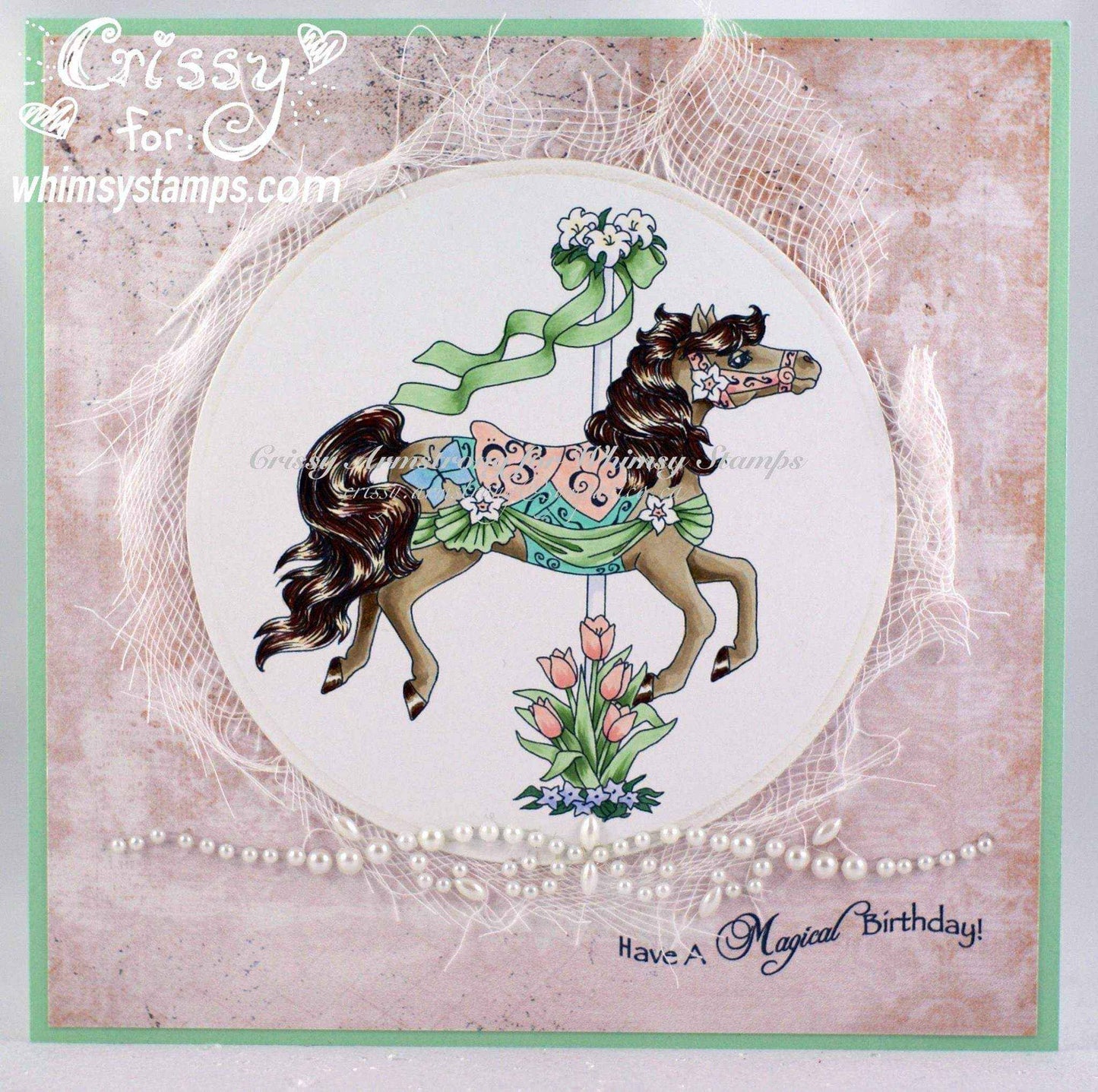 Carousel Horse Spring Stepping - Digital Stamp