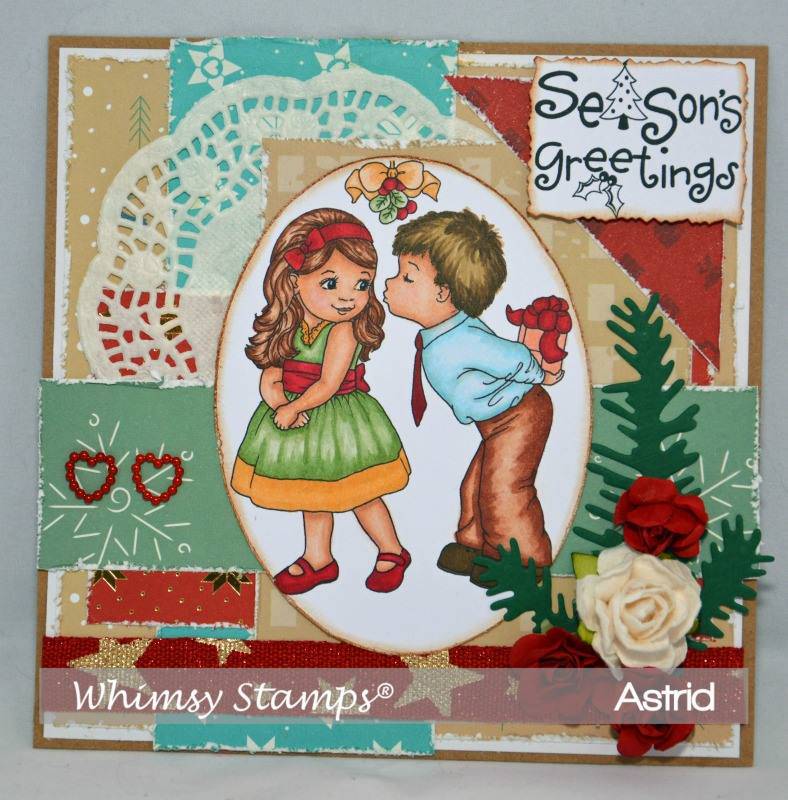 Christmas Kiss - Digital Stamp - Whimsy Stamps