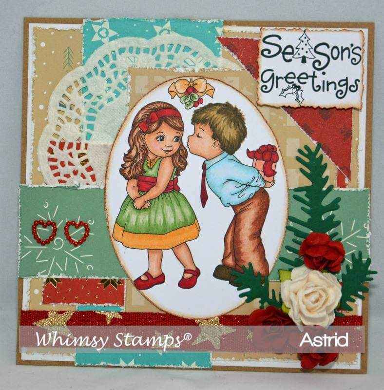 Christmas Kiss - Digital Stamp