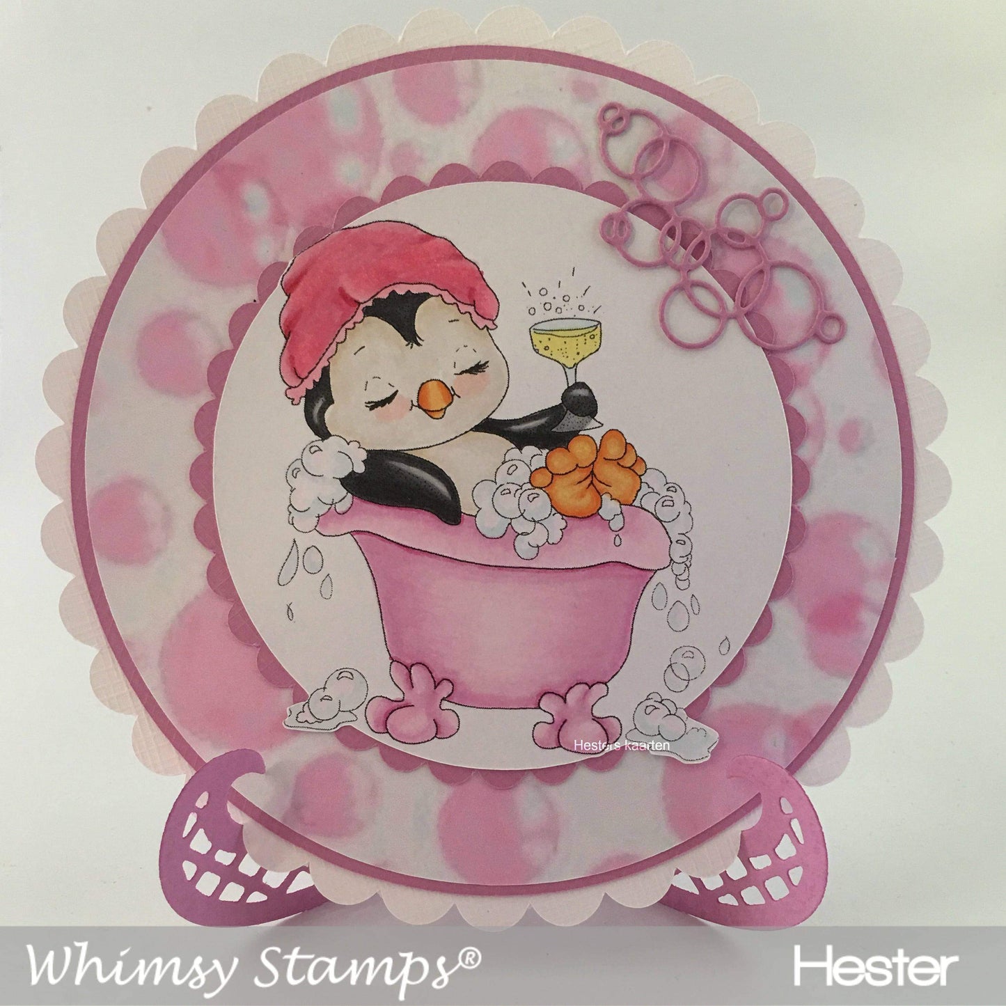 Penguin Bubble Bath - Digital Stamp - Whimsy Stamps